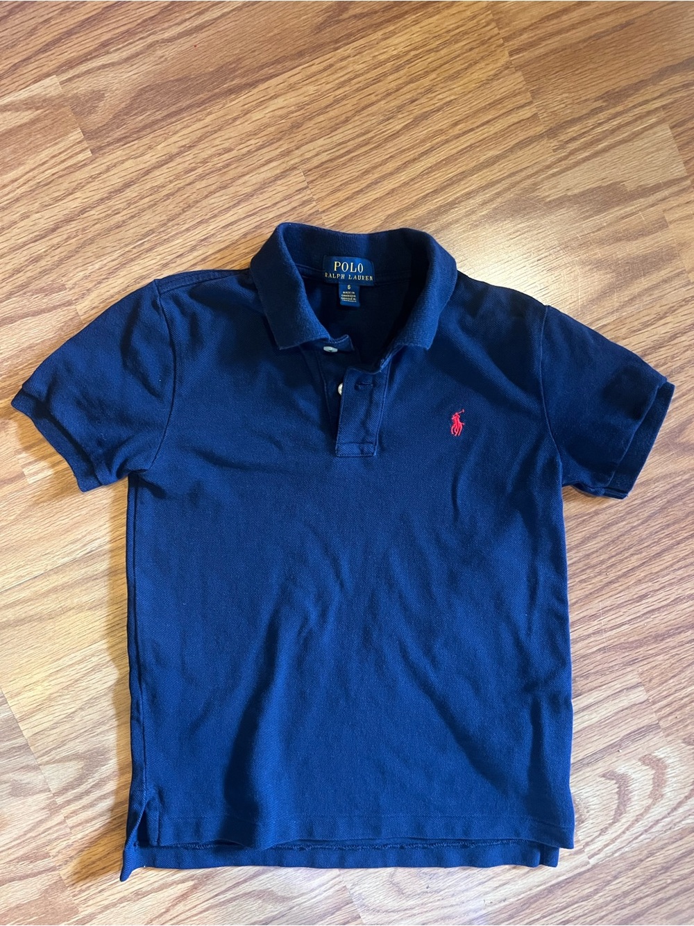 Polo by Ralph Lauren Navy Short-Sleeve Polo with Red Pony